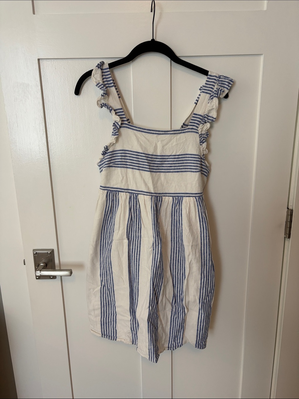 J.Crew Crewcuts Linen Blend Blue & White Striped Dress